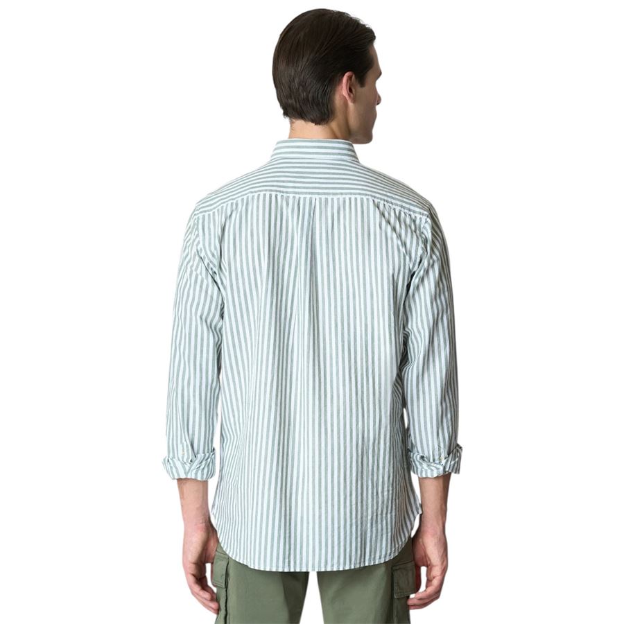 Camicia da uomo in misto cotone e lino con logo U.S. Polo Assn | US41104028740